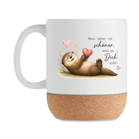 Hochwertige Keramiktasse mit niedlichem Otter