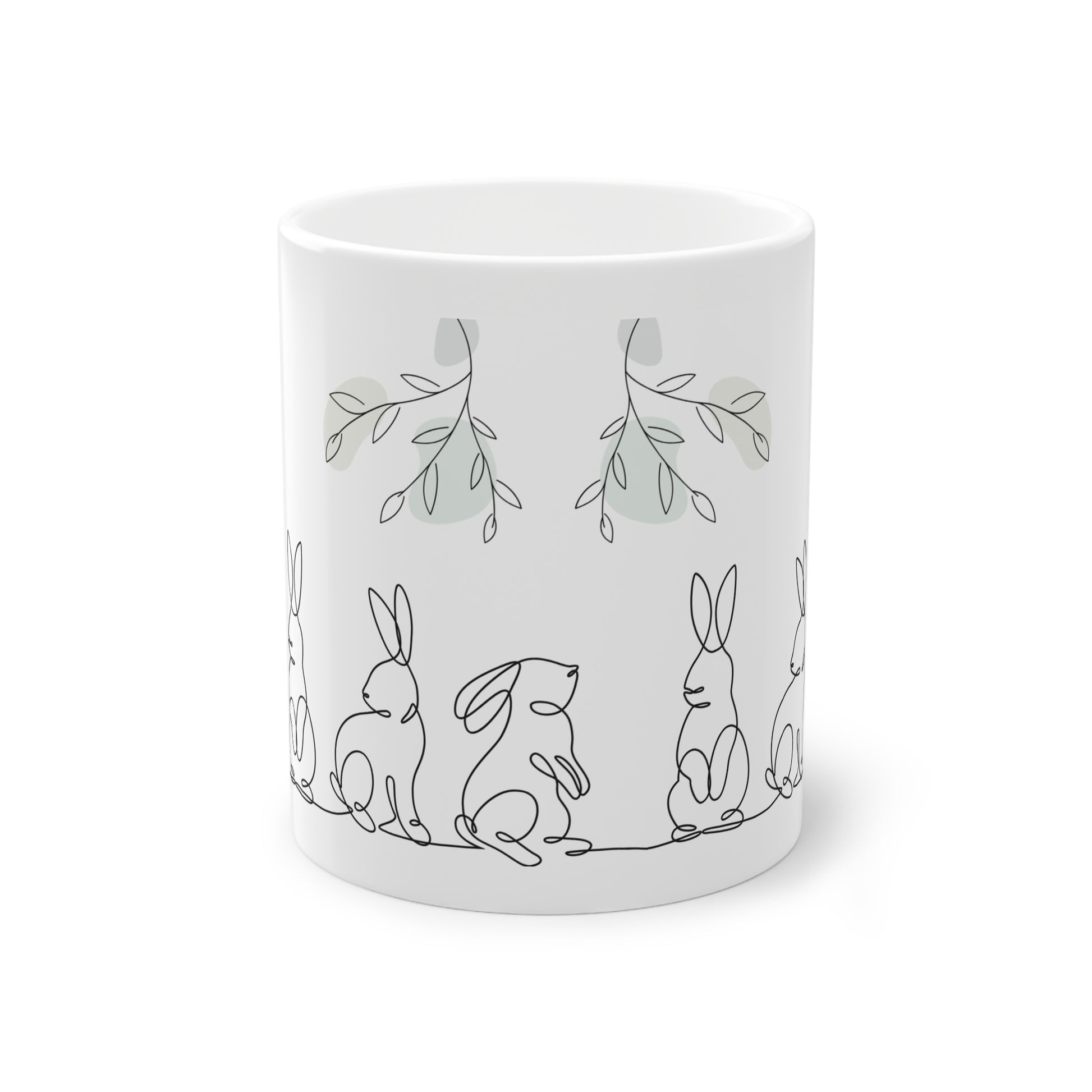 Frühlings Kaffeetasse mit Hasenmotiv als Oster Geschenk
