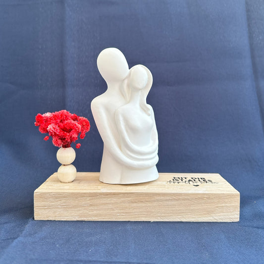 Dekofigur Pärchen mit Spruch „Mit dir ist alles doppelt so schön“