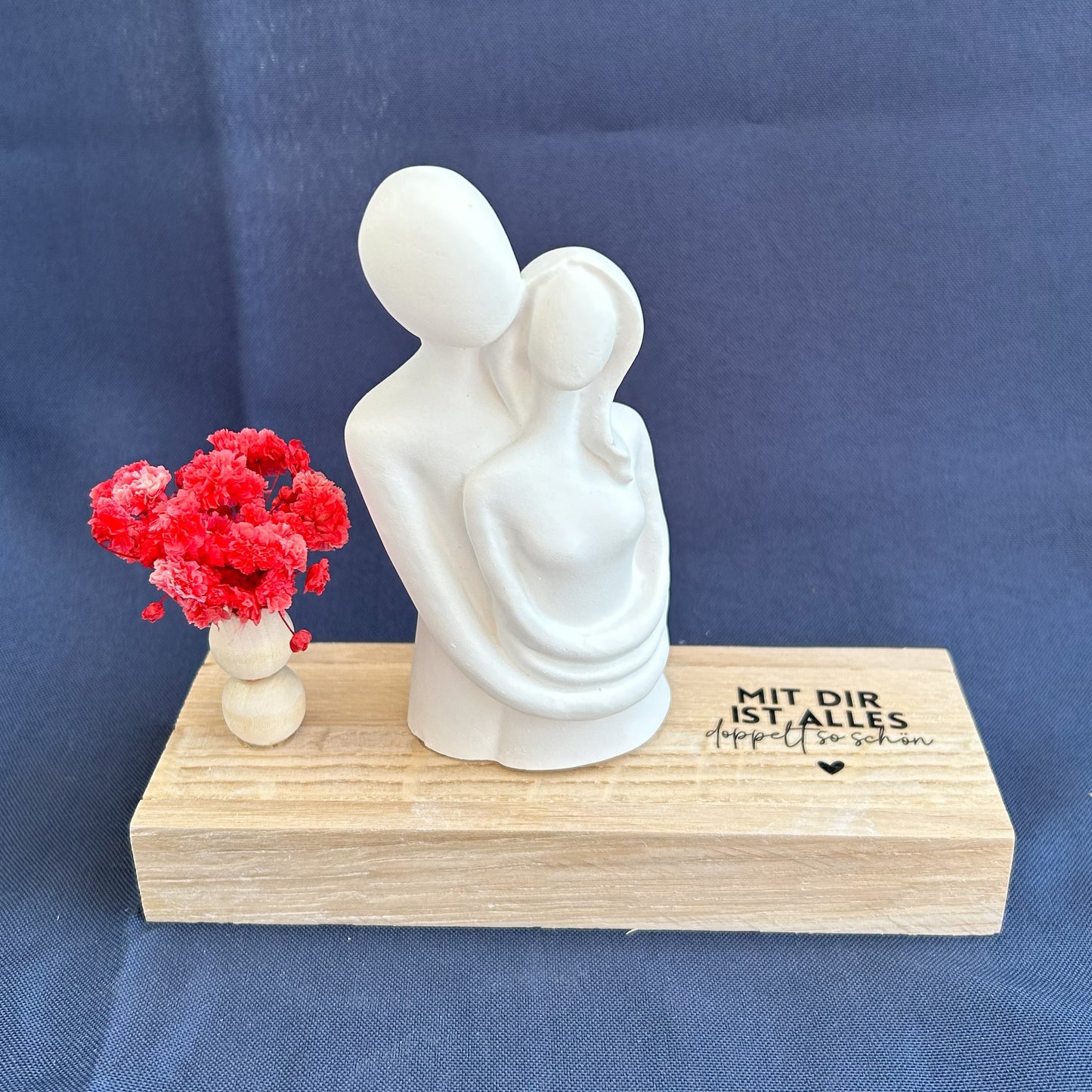 Dekofigur Pärchen mit Spruch „Mit dir ist alles doppelt so schön“