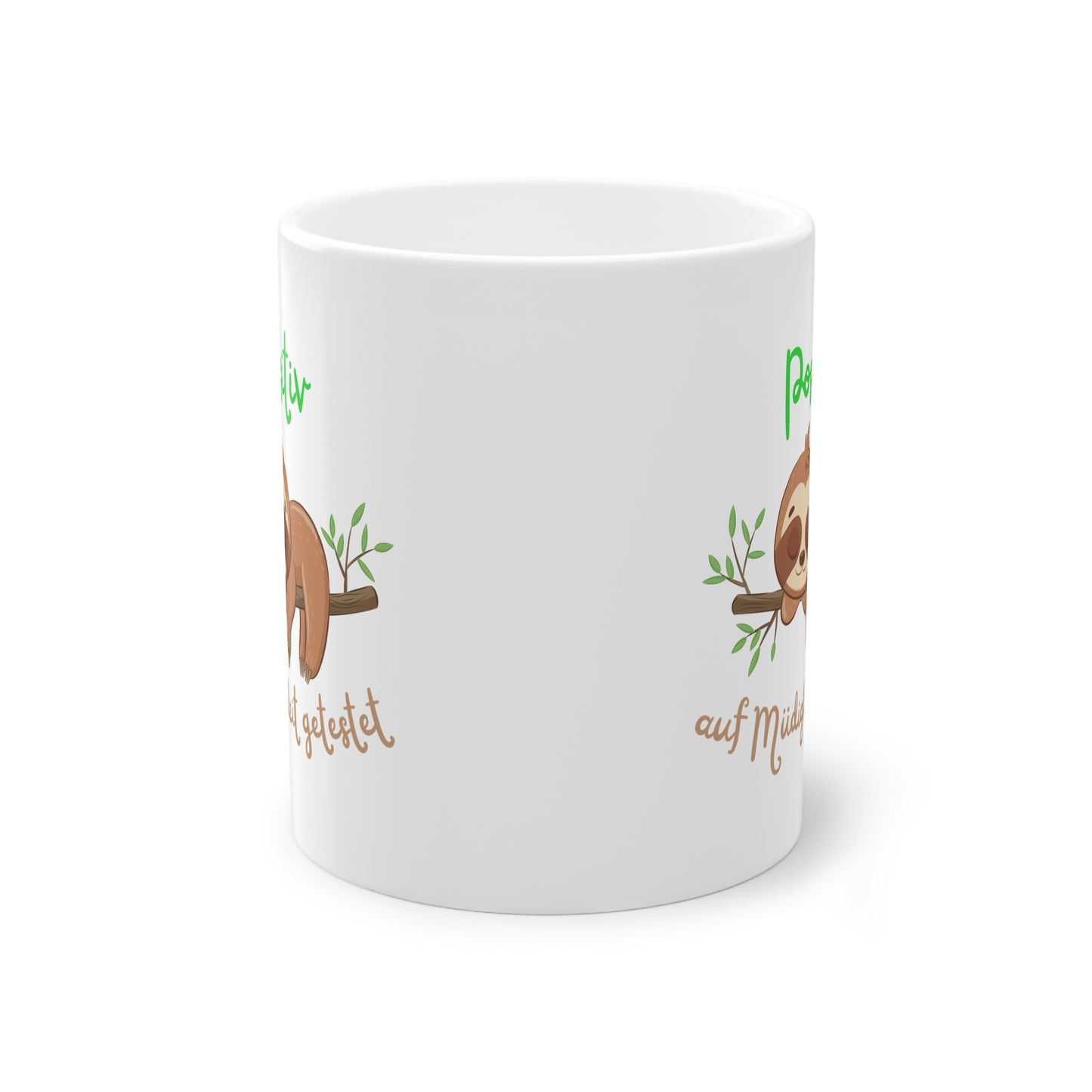 Kaffeetasse Faultier Müde – Lustiger Spruch Positiv auf Müdigkeit getestet