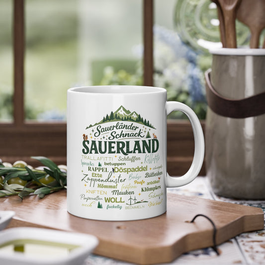 Sauerland Tasse – Lustige Dialekt Kaffeetasse Sauerländer Wörter Geschenk