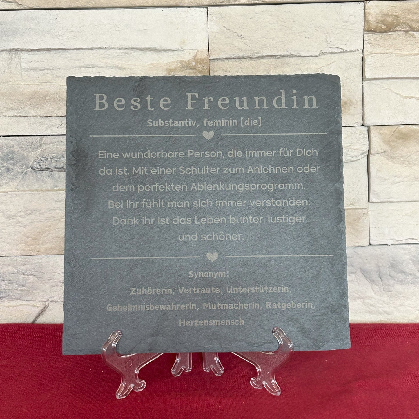 Freundschaft Geschenk Schieferplatte mit Gravur