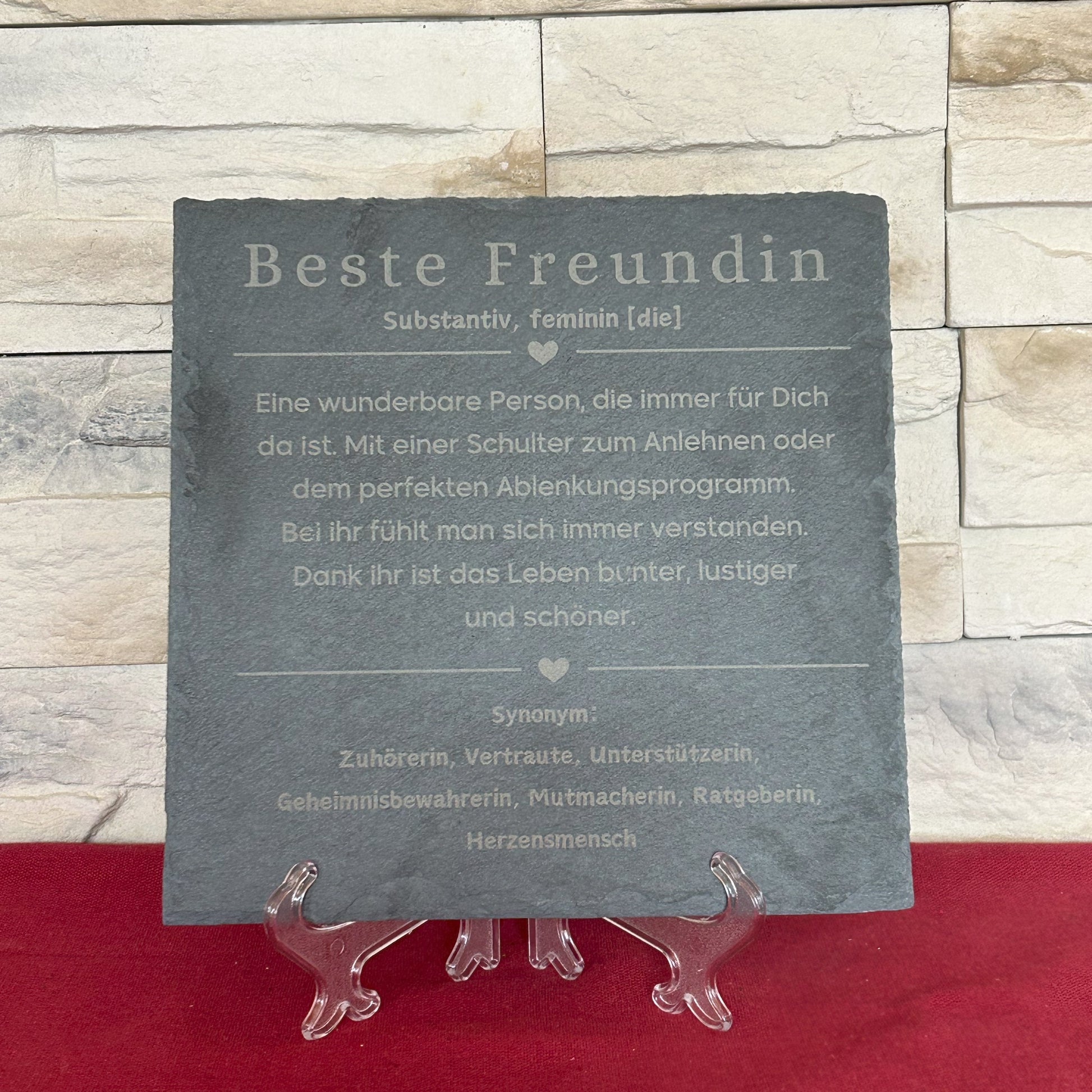 Freundschaft Geschenk Schieferplatte mit Gravur