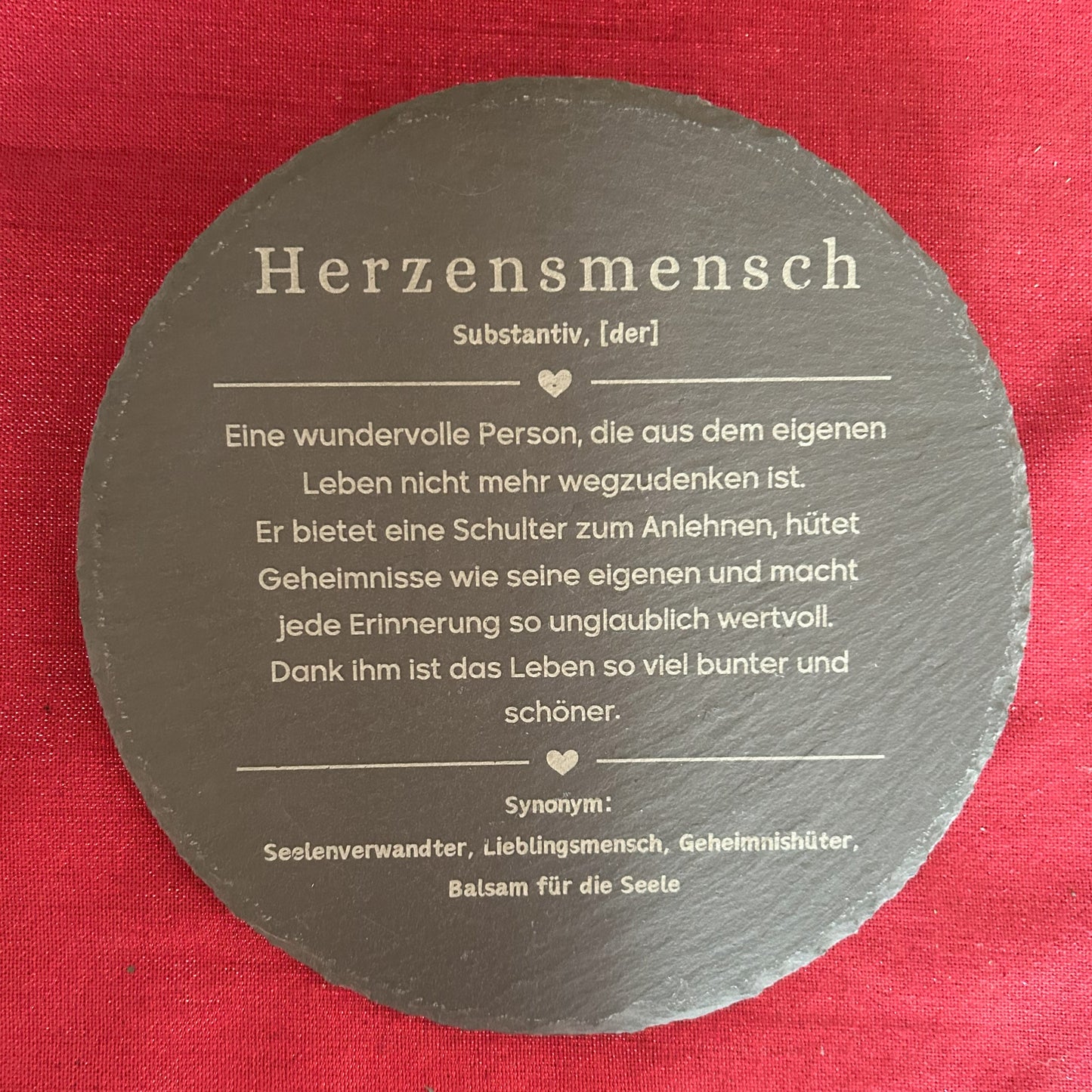 Handgemachte Schiefer Deko von Herzschlag Design hochwertige Gravur