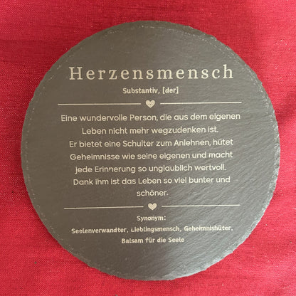 Handgemachte Schiefer Deko von Herzschlag Design hochwertige Gravur