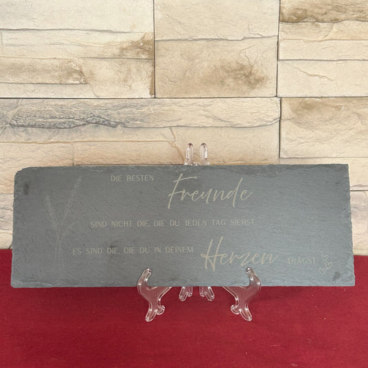 Naturschiefer Platte mit hochwertiger Lasergravur