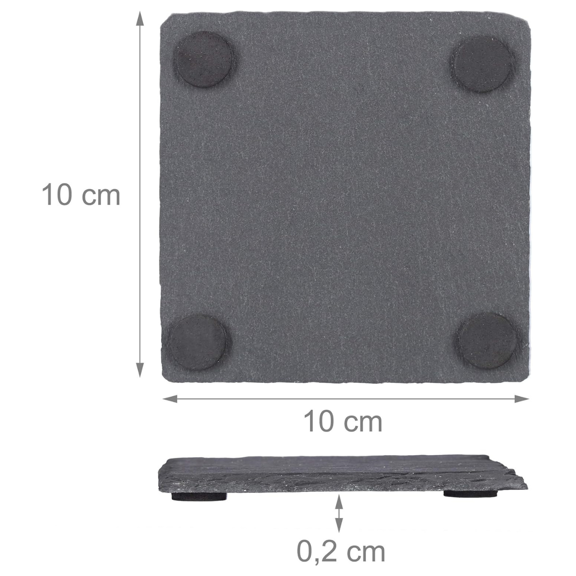 Schiefer Untersetzer mit rutschfesten Füßen