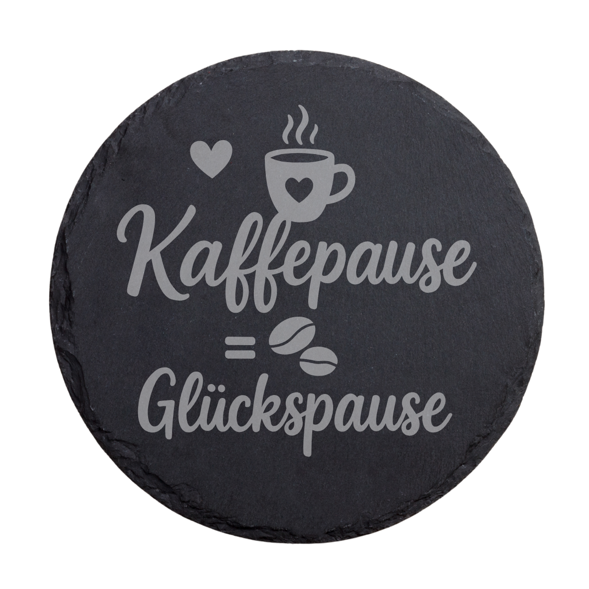Gravierter Schiefer Untersetzer mit Kaffee Motiv