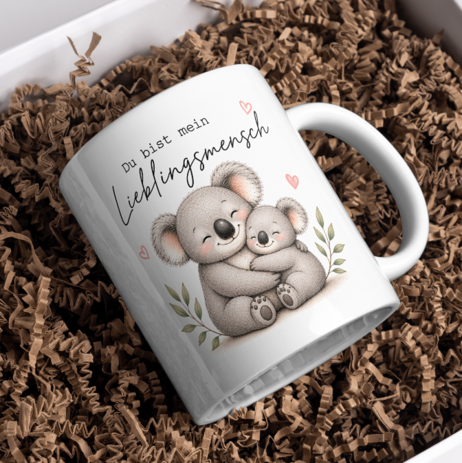 Du bist mein Lieblingsmensch Tasse – Süßer Koala mit Baby Koala | Liebevolle Geschenkidee für Herzensmenschen