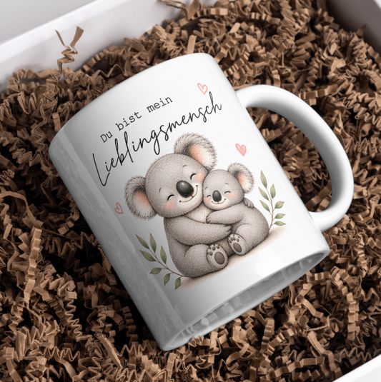 Du bist mein Lieblingsmensch Tasse – Süßer Koala mit Baby Koala | Liebevolle Geschenkidee für Herzensmenschen
