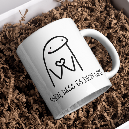 Tasse „Schön, dass es Dich gibt!“ – Liebevolle Geschenkidee für Lieblingsmenschen