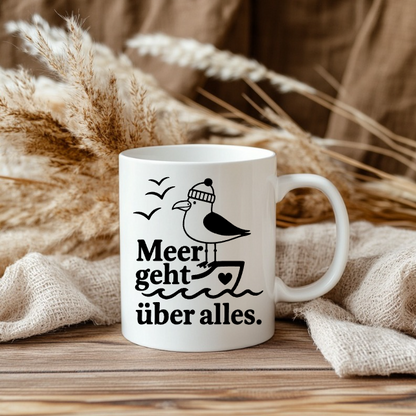 Meer geht über alles Tasse | Maritime Möwen Tasse mit Küstenliebe | Nordsee Geschenk für Meerliebhaber