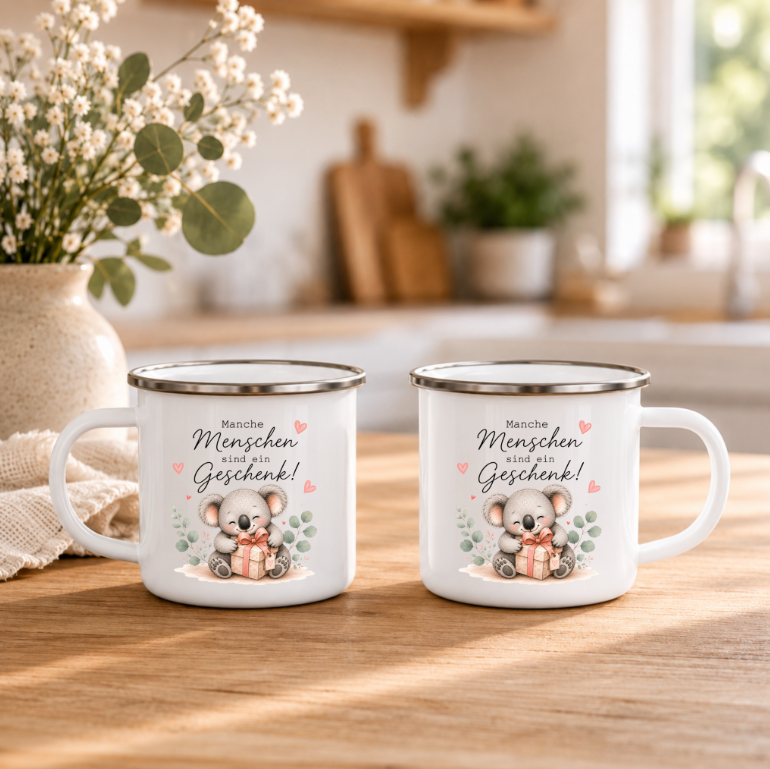 Manche Menschen sind ein Geschenk | Süßer Koala mit Geschenk | Geschenkidee für Lieblingsmensch 350 ml