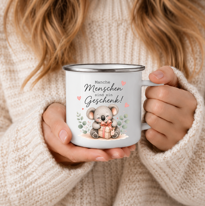 Manche Menschen sind ein Geschenk | Süßer Koala mit Geschenk | Geschenkidee für Lieblingsmensch 350 ml