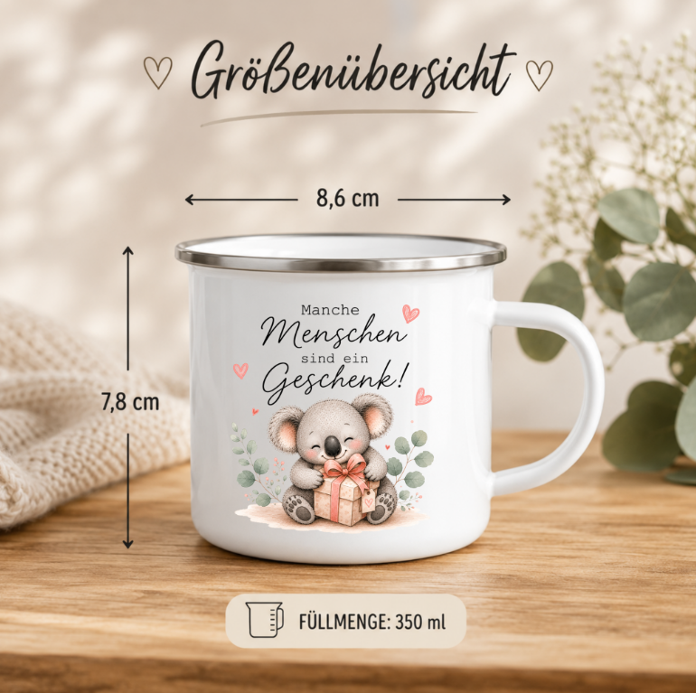 Manche Menschen sind ein Geschenk | Süßer Koala mit Geschenk | Geschenkidee für Lieblingsmensch 350 ml