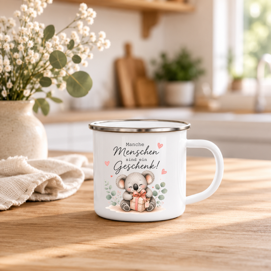 Manche Menschen sind ein Geschenk | Süßer Koala mit Geschenk | Geschenkidee für Lieblingsmensch 350 ml