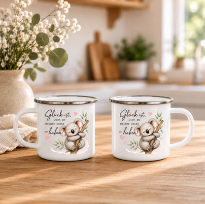 Glück ist, Dich an meiner Seite zu haben | Süßer Koala | Geschenk für Lieblingsmensch | 350 ml