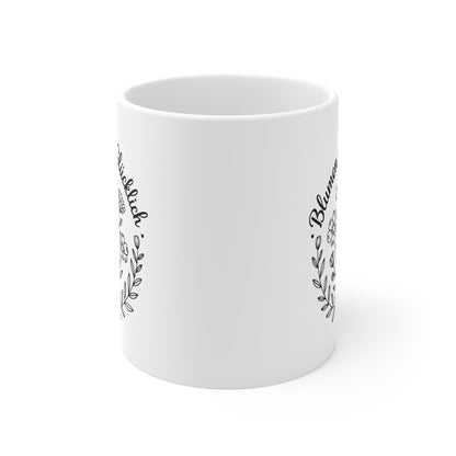 Blumen machen glücklich Tasse – Keramiktasse mit Blumenmotiv | Geschenk für Blumenliebhaber & Gartenfreunde
