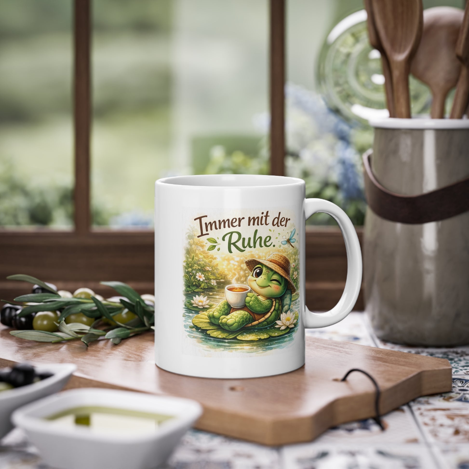 tee tasse in ruhiger küchen szene