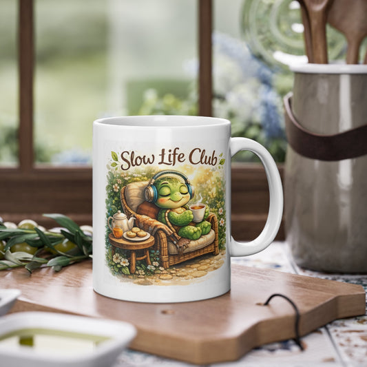cozy tasse mit musik und entspannter atmosphäre