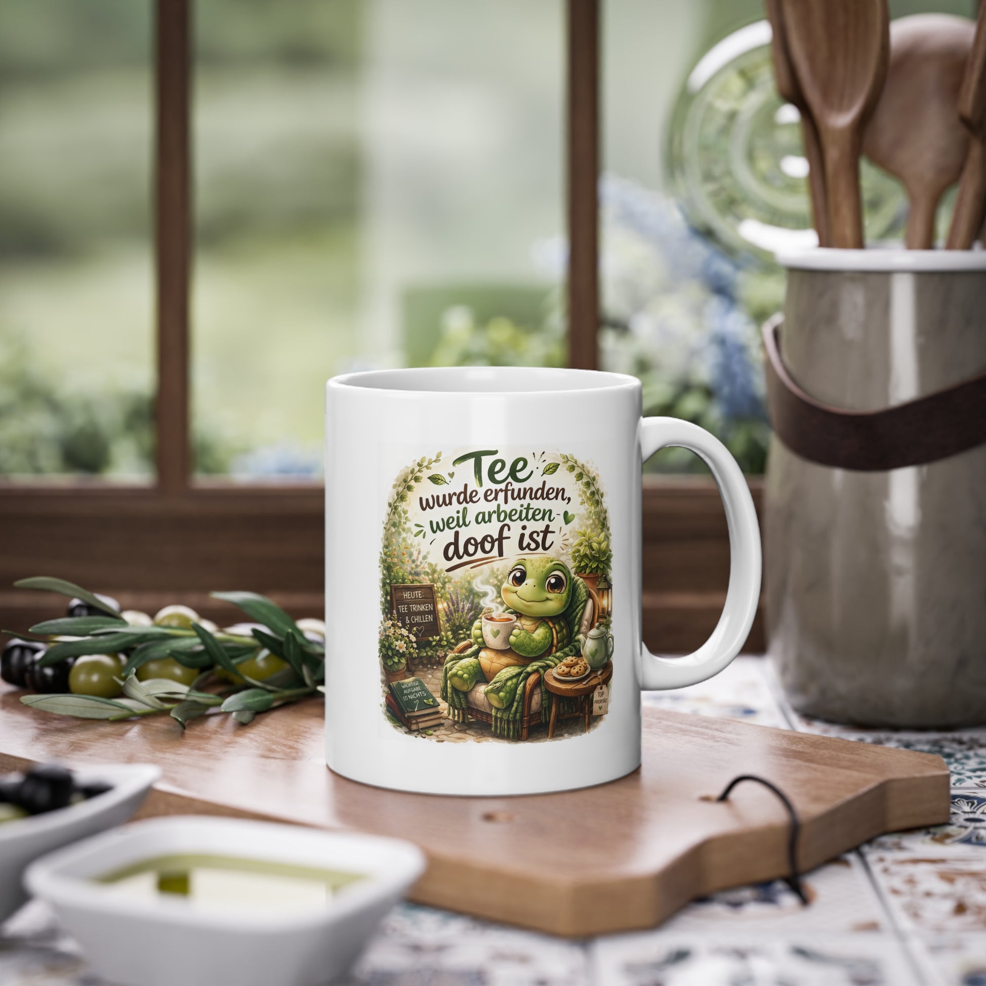 gemütliche tee tasse in küche szene